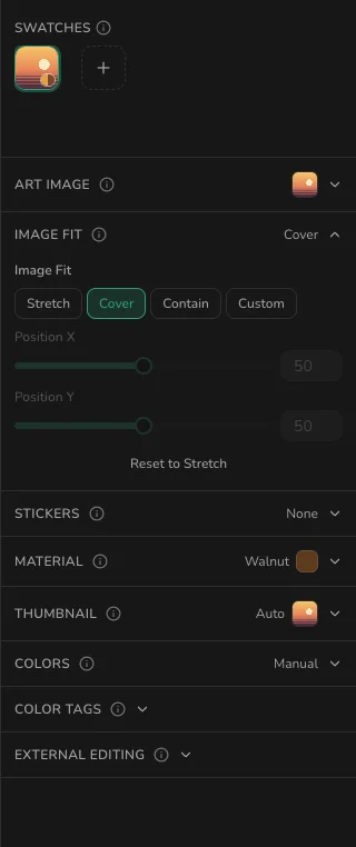 The Image Fit panel