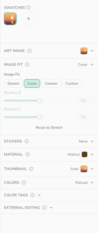 The Image Fit panel