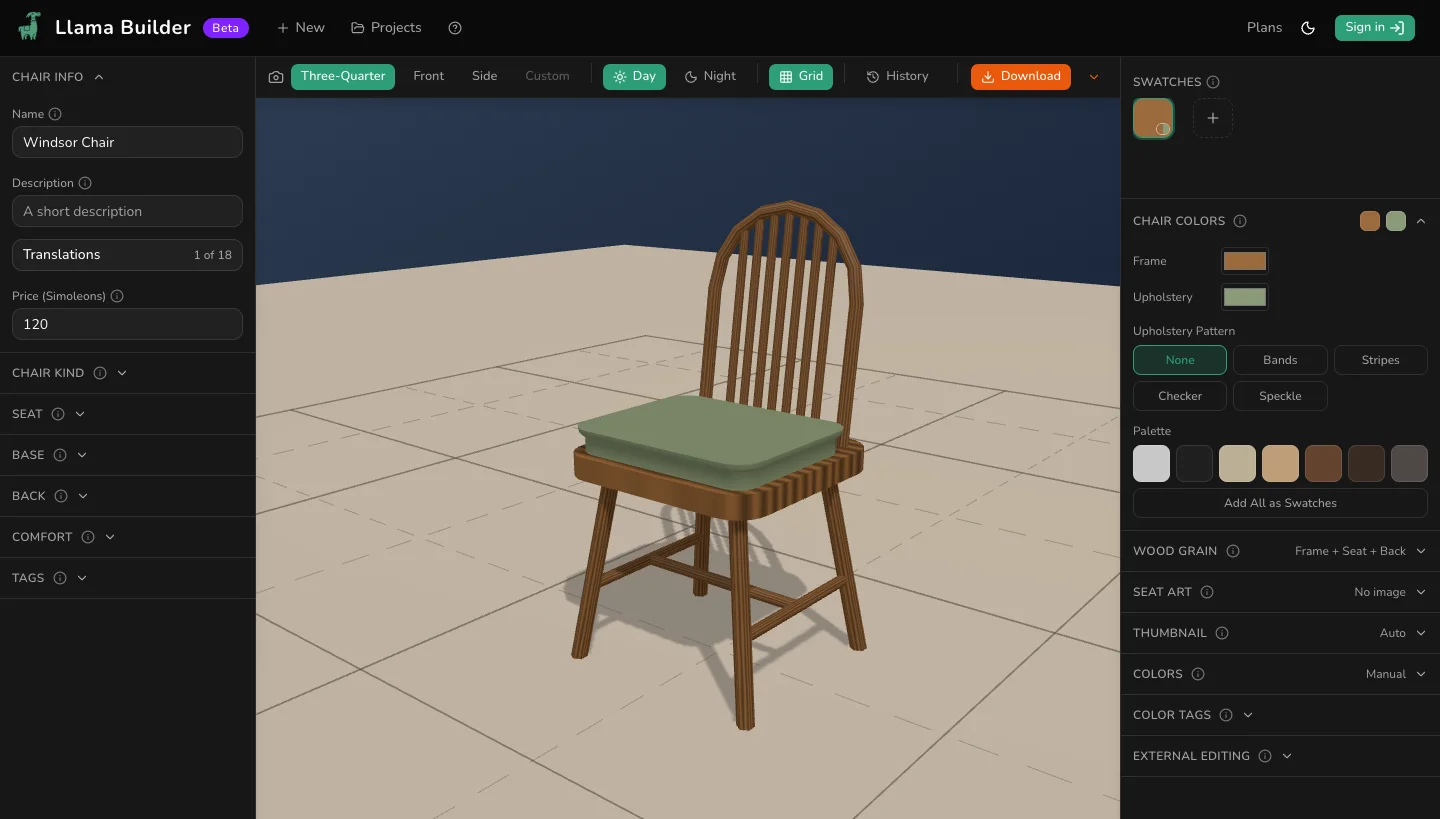 A Windsor chair in the editor